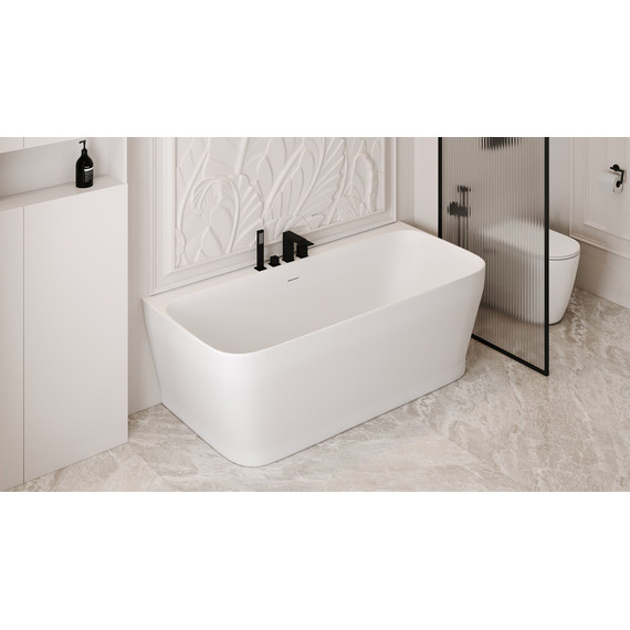 Ванна каменная Abber Stein 170x80 см AS9616, белый матовый фото 10