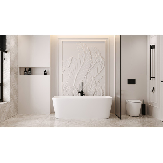 Ванна каменная Abber Stein 170x75 см AS9617, белый матовый фото 8