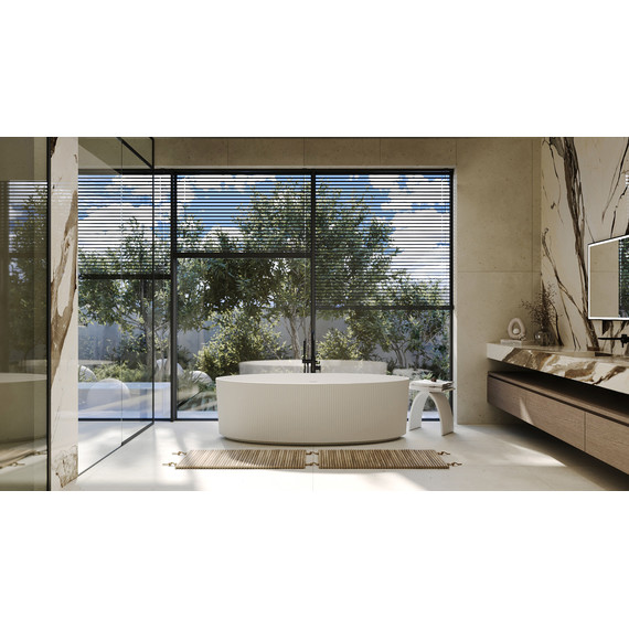 Ванна каменная Abber Stein 180x85 см AS9627, белый матовый фото 8