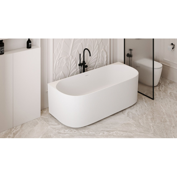 Ванна каменная Abber Stein 170x75 см AS9630, белый матовый фото 9