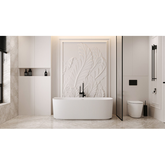 Ванна каменная Abber Stein 170x75 см AS9630, белый матовый фото 8