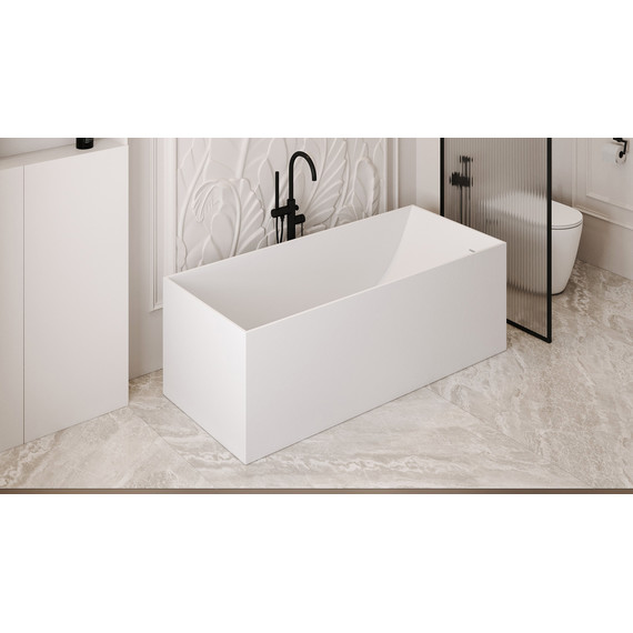 Ванна каменная Abber Stein 160x70 см AS9640-1.6, белый матовый, Размер - мм: 1600х700 фото 9