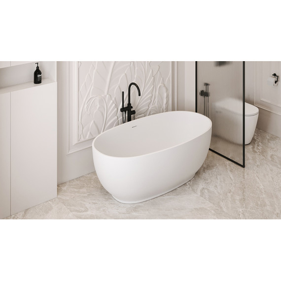 Ванна каменная Abber Stein 140x78 см AS9641-1.4, белый матовый, Размер - мм: 1400х800 фото 9