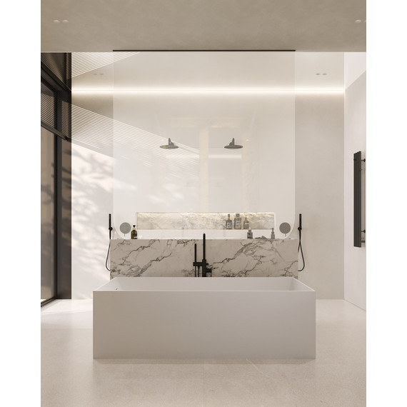 Ванна каменная Abber Stein 180x76 см AS9642-1.8, белый матовый фото 9