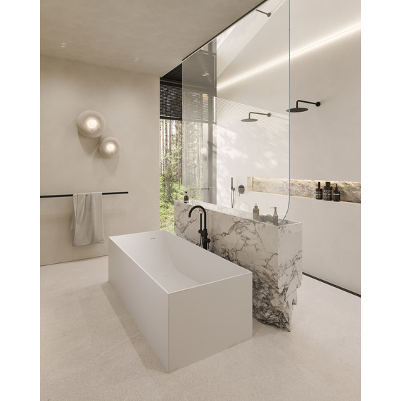 Ванна каменная Abber Stein 180x76 см AS9642-1.8, белый матовый фото 8