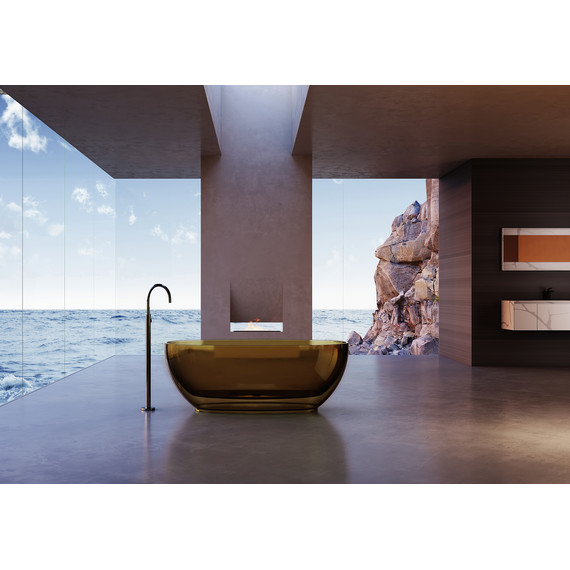 Ванна прозрачная Abber Kristall 170x75 см AT9703Vesuvian, оливковый фото 2