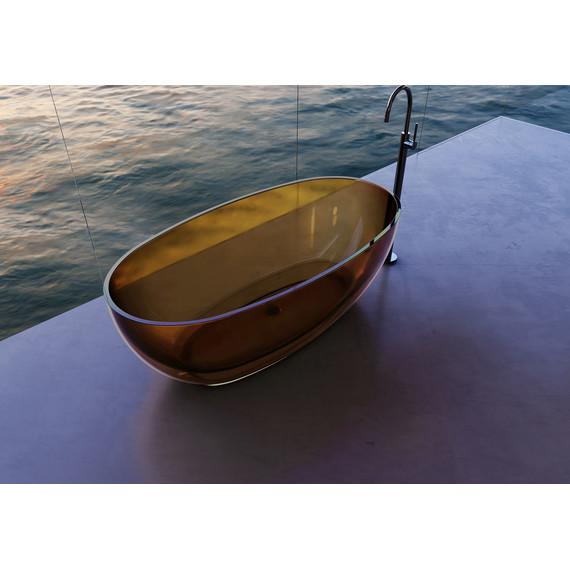 Ванна прозрачная Abber Kristall 170x75 см AT9703Vesuvian, оливковый фото 4