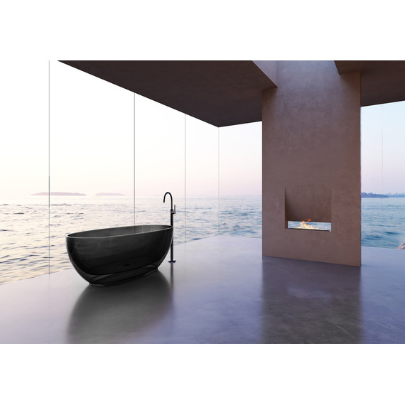 Ванна прозрачная Abber Kristall 170x75 см AT9703Onyx, чёрный фото 3