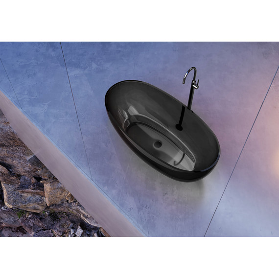 Ванна прозрачная Abber Kristall 170x75 см AT9703Onyx, чёрный фото 5