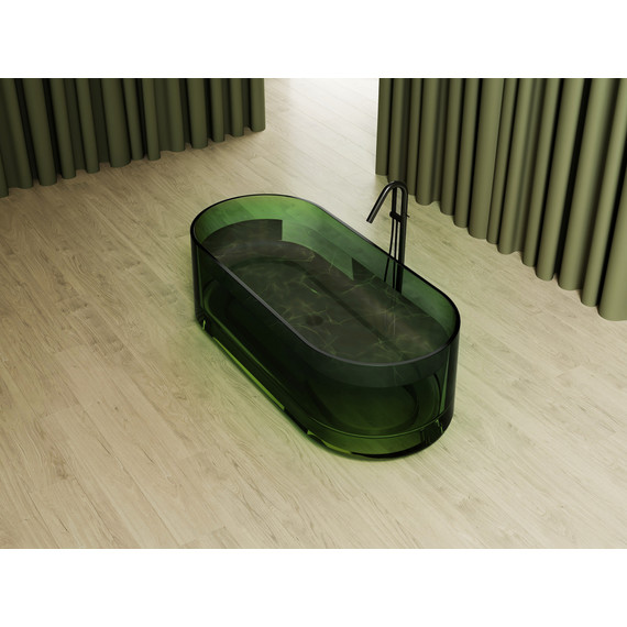 Ванна прозрачная Abber Kristall 170x75 см AT9708Emerald, зеленый фото 3