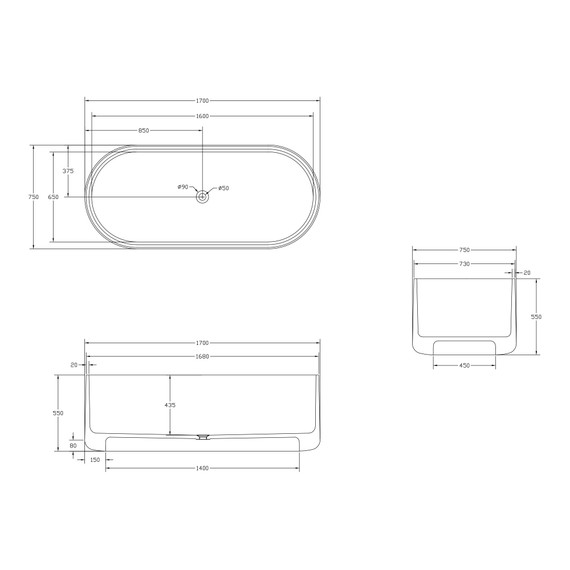 Ванна прозрачная Abber Kristall 170x75 см AT9708Emerald, зеленый фото 7