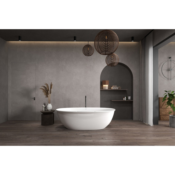 Ванна каменная Abber Stein 170x85 см AS9631, белый матовый фото 8