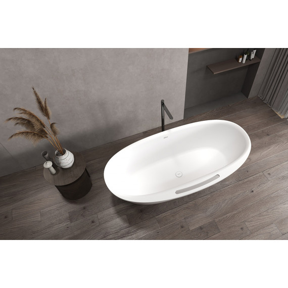 Ванна каменная Abber Stein 170x85 см AS9631, белый матовый фото 9