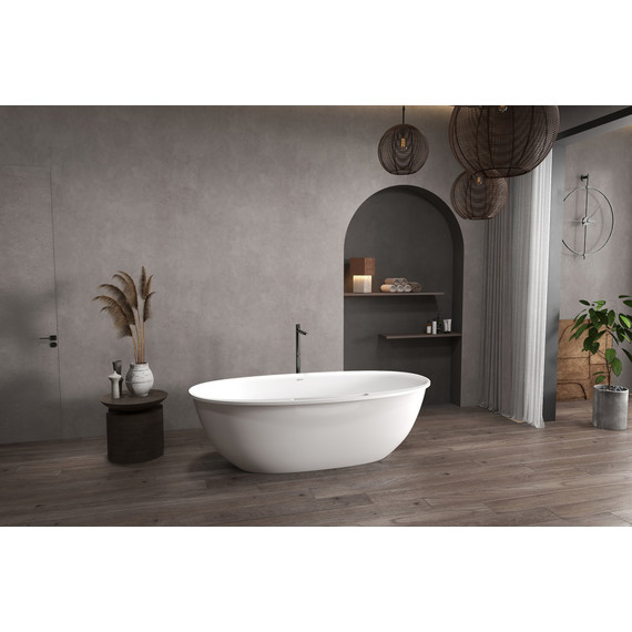 Ванна каменная Abber Stein 170x85 см AS9631, белый матовый фото 10