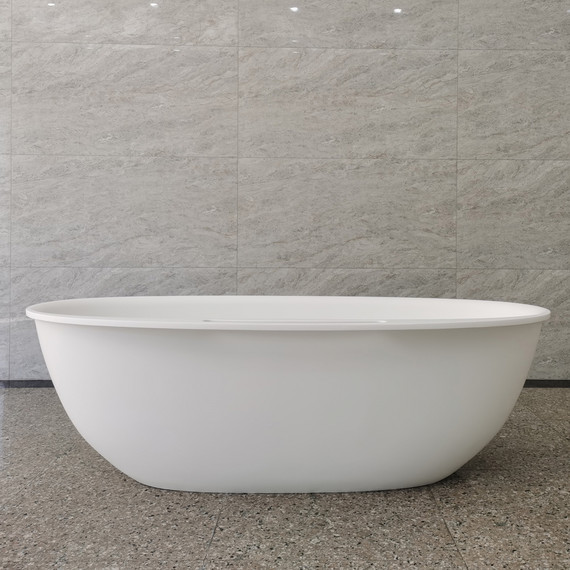 Ванна каменная Abber Stein 170x85 см AS9631, белый матовый фото 11