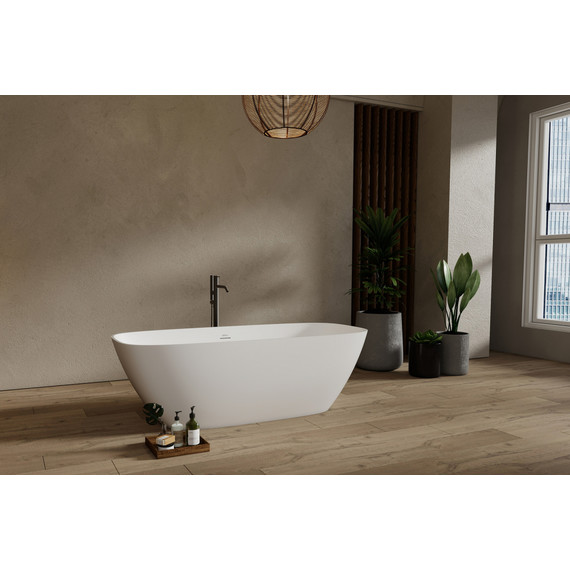 Ванна каменная Abber Stein 165x70 см AS9632, белый матовый фото 9