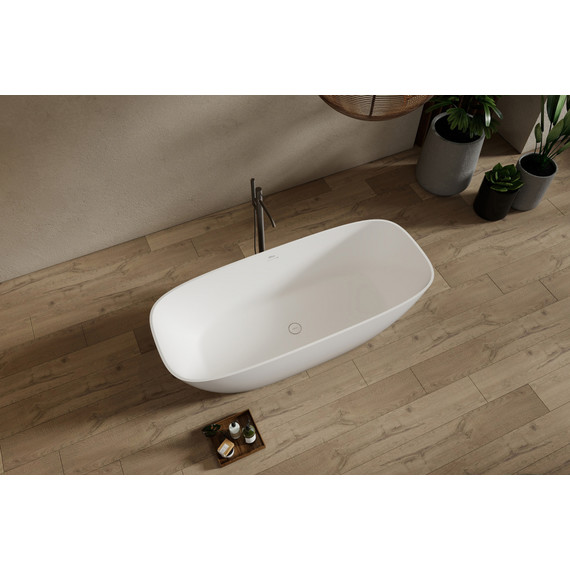 Ванна каменная Abber Stein 165x70 см AS9632, белый матовый фото 10