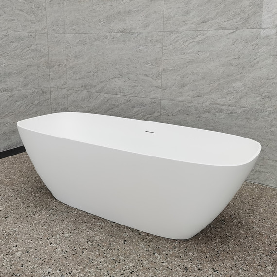 Ванна каменная Abber Stein 165x70 см AS9632, белый матовый фото 11