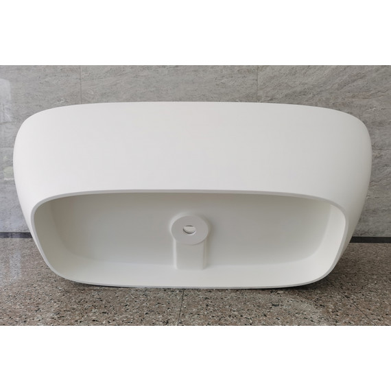 Ванна каменная Abber Stein 165x70 см AS9632, белый матовый фото 12