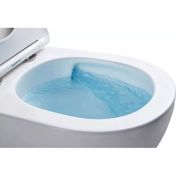 Инсталляция с подвесным унитазом комплект: Grohe Solido 38811KF0 с подвесным безободковым унитазом Azario Grado AZ-0046-UQ1 сиденье микролифт, крепление, кнопка смыва чёрная матовая (Система смыва Торнадо) фото 9