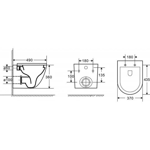 Инсталляция с подвесным унитазом комплект: Grohe Solido 38811KF0 с подвесным безободковым унитазом Azario Grado AZ-0046-UQ1 сиденье микролифт, крепление, кнопка смыва чёрная матовая (Система смыва Торнадо) фото 14