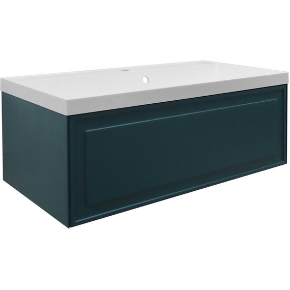 Тумба подвесная с раковиной Azario Belloni 100 см CS00098074, зелёный -  Тумба подвесная с раковиной Azario Belloni 100 см CS00098074, зелёный фото