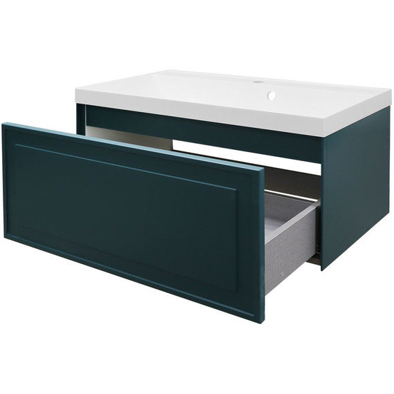 Тумба подвесная с раковиной Azario Belloni 80 см CS00098082, зелёный - 3 Тумба подвесная с раковиной Azario Belloni 80 см CS00098082, зелёный фото 3