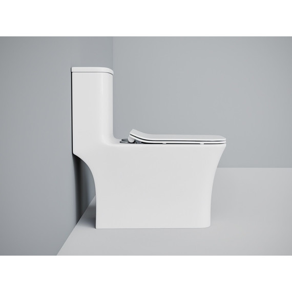 Унитаз-моноблок безободковый EvaGold EG050003 с тонкой крышкой микролифт - 4 Унитаз-моноблок безободковый EvaGold EG050003 с тонкой крышкой микролифт фото 4