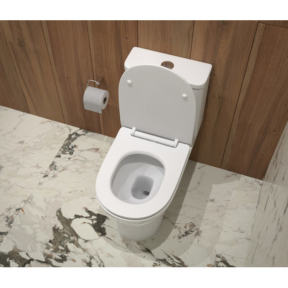 Унитаз-моноблок безободковый EvaGold EG050005 с тонкой крышкой микролифт - 3 Унитаз-моноблок безободковый EvaGold EG050005 с тонкой крышкой микролифт фото 3