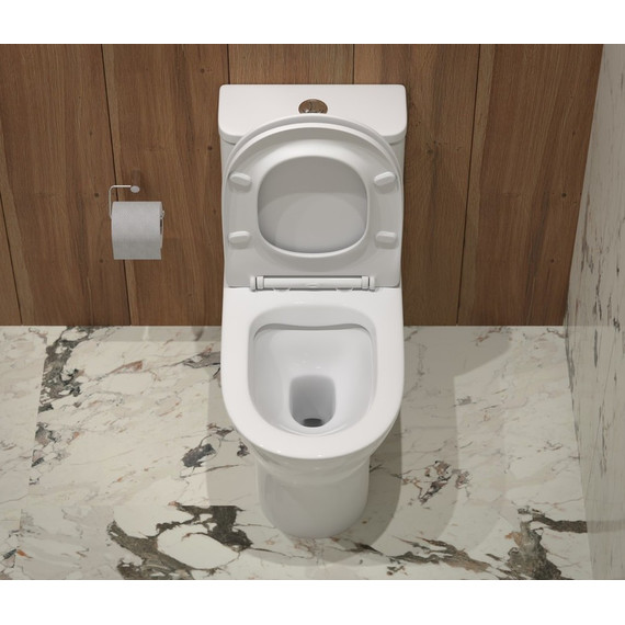 Унитаз-моноблок безободковый EvaGold EG050005 с тонкой крышкой микролифт - 5 Унитаз-моноблок безободковый EvaGold EG050005 с тонкой крышкой микролифт фото 5