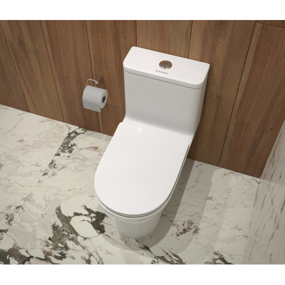 Унитаз-моноблок безободковый EvaGold EG050005 с тонкой крышкой микролифт - 7 Унитаз-моноблок безободковый EvaGold EG050005 с тонкой крышкой микролифт фото 7