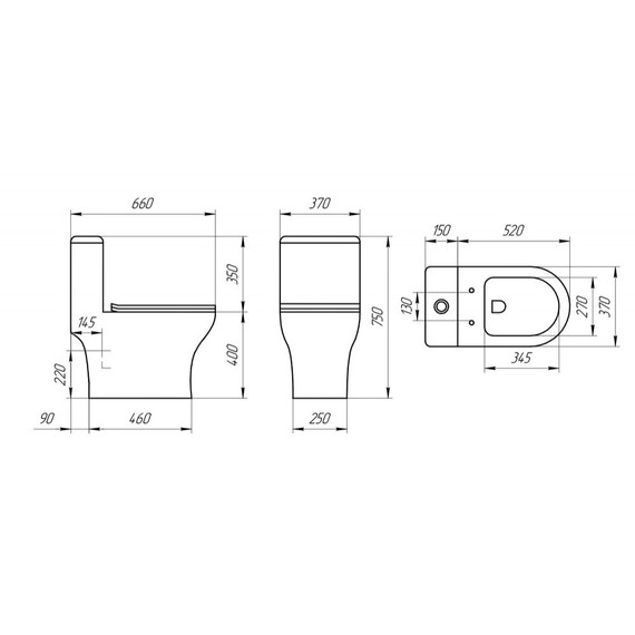 Унитаз-моноблок безободковый EvaGold EG050005 с тонкой крышкой микролифт - 9 Унитаз-моноблок безободковый EvaGold EG050005 с тонкой крышкой микролифт фото 9