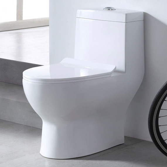 Унитаз-моноблок безободковый EvaGold EG050006 с тонкой крышкой микролифт -  Унитаз-моноблок безободковый EvaGold EG050006 с тонкой крышкой микролифт фото