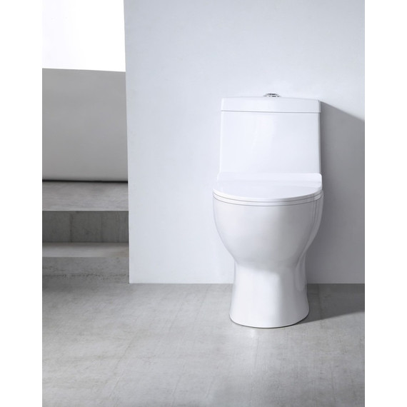 Унитаз-моноблок безободковый EvaGold EG050006 с тонкой крышкой микролифт - 3 Унитаз-моноблок безободковый EvaGold EG050006 с тонкой крышкой микролифт фото 3