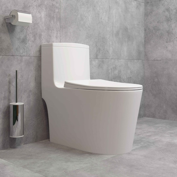 Унитаз-моноблок безободковый EvaGold EG050008 с тонкой крышкой микролифт -  Унитаз-моноблок безободковый EvaGold EG050008 с тонкой крышкой микролифт фото