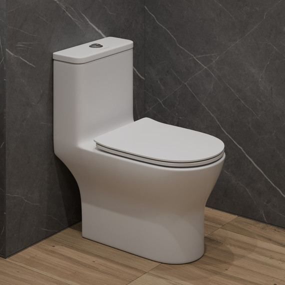 Унитаз-моноблок безободковый EvaGold EG050009 с тонкой крышкой микролифт -  Унитаз-моноблок безободковый EvaGold EG050009 с тонкой крышкой микролифт фото