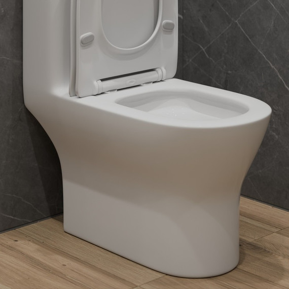 Унитаз-моноблок безободковый EvaGold EG050009 с тонкой крышкой микролифт - 3 Унитаз-моноблок безободковый EvaGold EG050009 с тонкой крышкой микролифт фото 3