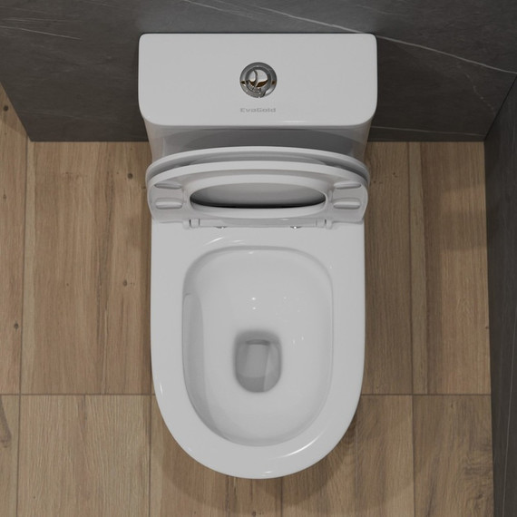Унитаз-моноблок безободковый EvaGold EG050009 с тонкой крышкой микролифт - 5 Унитаз-моноблок безободковый EvaGold EG050009 с тонкой крышкой микролифт фото 5