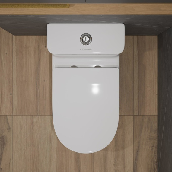 Унитаз-моноблок безободковый EvaGold EG050009 с тонкой крышкой микролифт - 7 Унитаз-моноблок безободковый EvaGold EG050009 с тонкой крышкой микролифт фото 7
