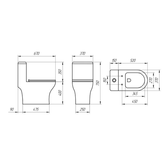 Унитаз-моноблок безободковый EvaGold EG050009 с тонкой крышкой микролифт - 8 Унитаз-моноблок безободковый EvaGold EG050009 с тонкой крышкой микролифт фото 8
