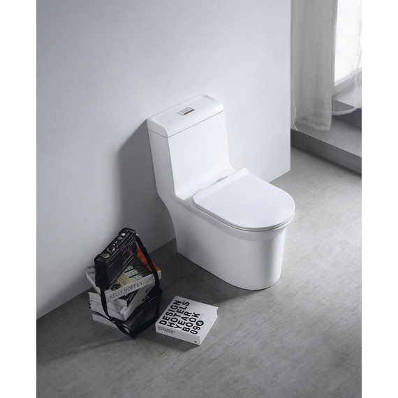 Унитаз-моноблок безободковый EvaGold EG050010 с тонкой крышкой микролифт - 2 Унитаз-моноблок безободковый EvaGold EG050010 с тонкой крышкой микролифт фото 2