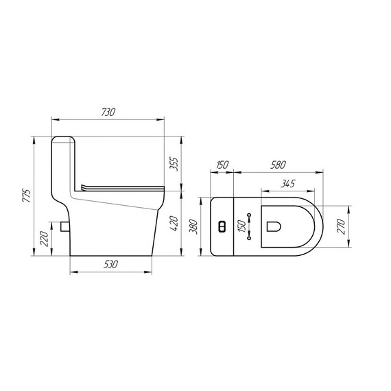 Унитаз-моноблок безободковый EvaGold EG050010 с тонкой крышкой микролифт - 4 Унитаз-моноблок безободковый EvaGold EG050010 с тонкой крышкой микролифт фото 4