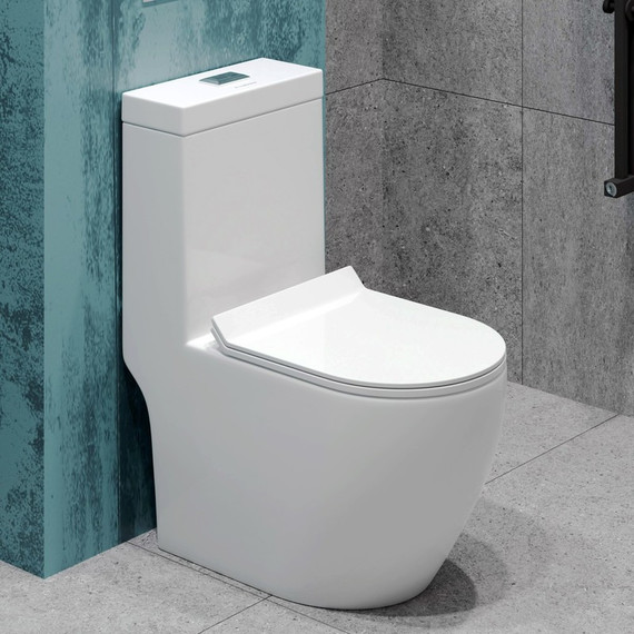 Унитаз-моноблок безободковый EvaGold EG050017 с тонкой крышкой микролифт -  Унитаз-моноблок безободковый EvaGold EG050017 с тонкой крышкой микролифт фото