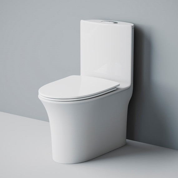 Унитаз-моноблок безободковый EvaGold EG050025 с тонкой крышкой микролифт фото 