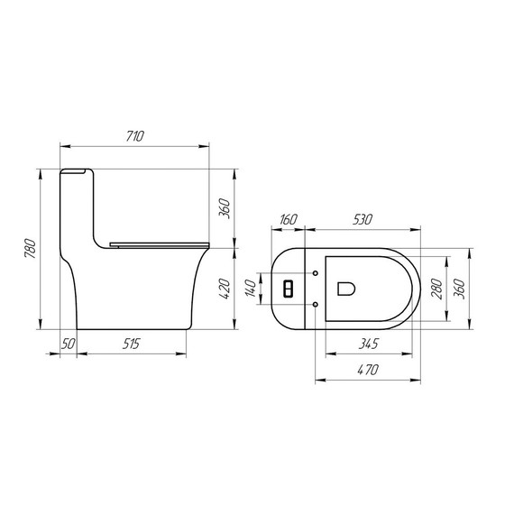 Унитаз-моноблок безободковый EvaGold EG050025 с тонкой крышкой микролифт фото 8