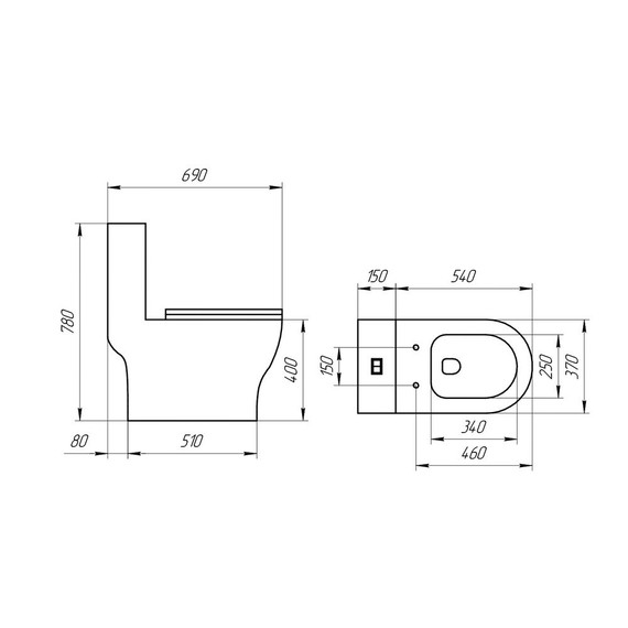 Унитаз-моноблок безободковый EvaGold EG050033 с тонкой крышкой микролифт - 12 Унитаз-моноблок безободковый EvaGold EG050033 с тонкой крышкой микролифт фото 12