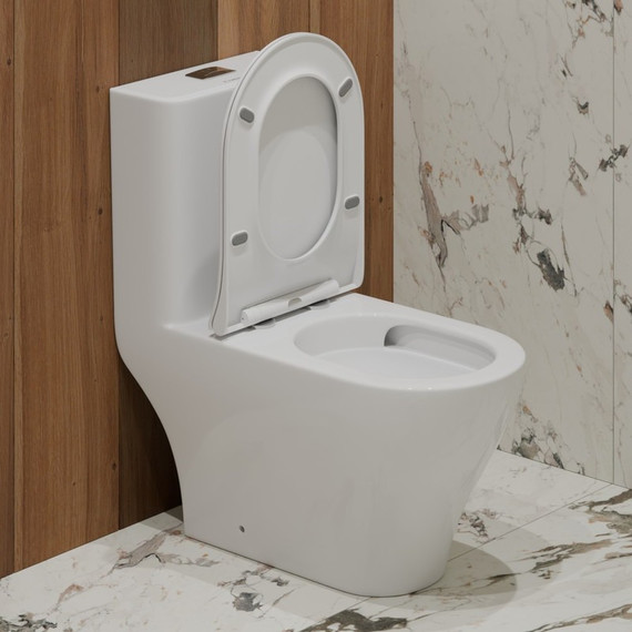 Унитаз-моноблок безободковый EvaGold EG050033 с тонкой крышкой микролифт - 4 Унитаз-моноблок безободковый EvaGold EG050033 с тонкой крышкой микролифт фото 4