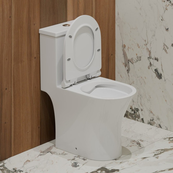 Унитаз-моноблок безободковый EvaGold EG050034 с тонкой крышкой микролифт фото 3