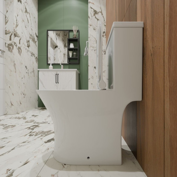 Унитаз-моноблок безободковый EvaGold EG050034 с тонкой крышкой микролифт фото 6