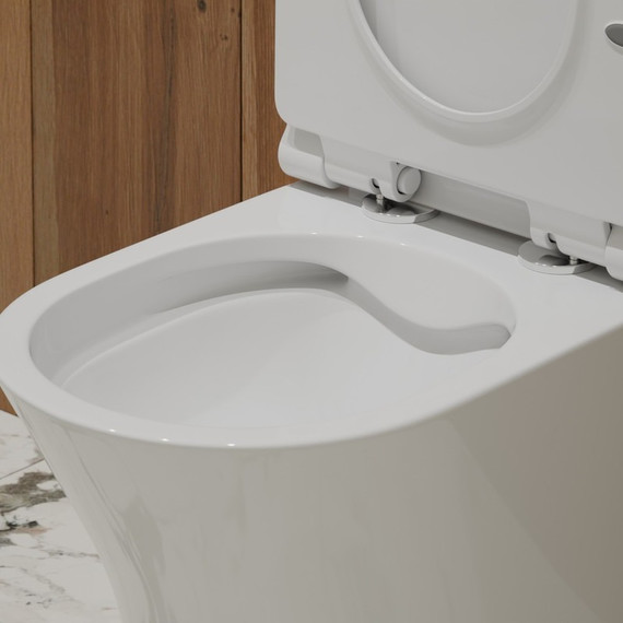 Унитаз-моноблок безободковый EvaGold EG050034 с тонкой крышкой микролифт фото 7